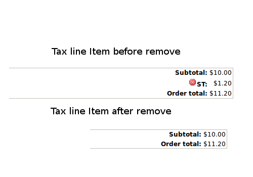 Remove tax line item Remove tax line item
